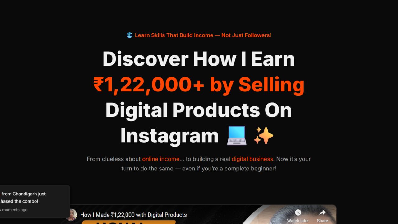 Insta Earn With Soumya Landing Page